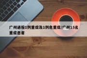 广州通报1例重症及1例危重症/广州13名重症患者