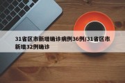 31省区市新增确诊病例36例/31省区市新增32例确诊